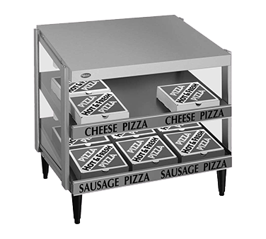 Hatco Glo-Ray® Pass-Thru Countertop 24" x 18" Pizza Warmer Double Slant Shelf Stainless Steel & Aluminum Construction