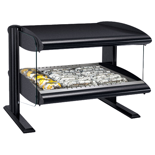 Hatco One Shelf 5 Rod Countertop Horizontal Heated Merchandiser With LED Lighting Warmer 24"W  Hardcoat Aluminum