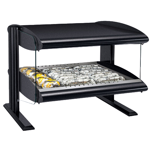 Hatco One Shelf 12 Rod Countertop Horizontal Heated Merchandiser With LED Lighting Warmer 60"W Hardcoat Aluminum