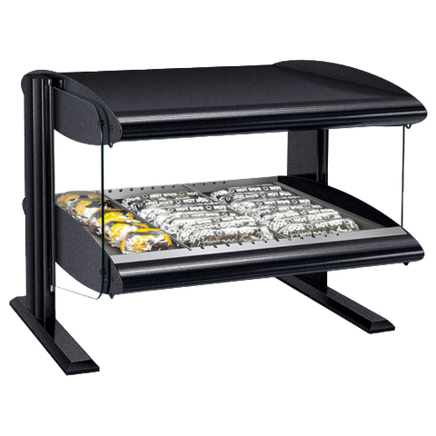 Hatco One Shelf 10 Rod Countertop Horizontal Heated Merchandiser With LED Lighting Warmer 54"W Hardcoat Aluminum