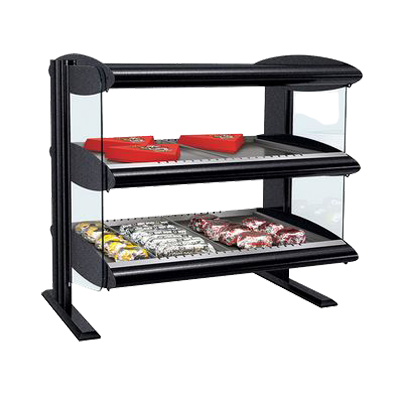 Hatco Two Shelf 20 Rod Countertop Horizontal Heated Merchandiser With LED Lighting Warmer 54"W Hardcoat Aluminum