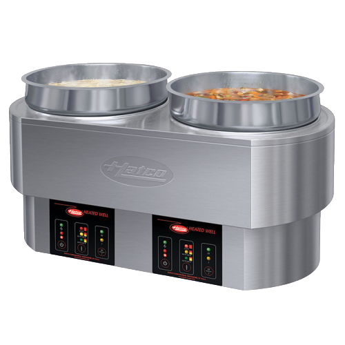 Hatco Electric Countertop Round Food Warmer/ Cooker (2) 11 qt. Pan Capacity Stainless Steel