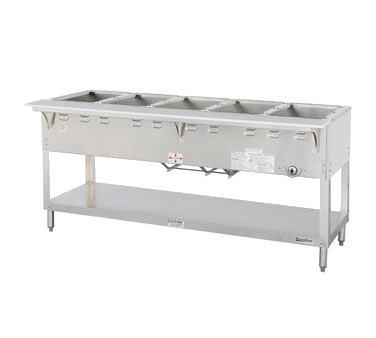 Duke Aerohot Steamtable Wet Bath Holds (5) Pans 72.38"W x 22.44"D x 34"H Stainless Steel With Carving Board
