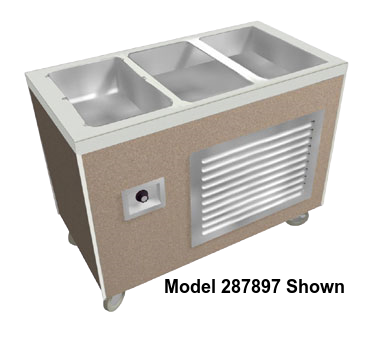 Duke Heritage® Mobile Hot/Cold Buffet 74"W x 26.5"D x 36"H Stainless Steel Top Paint Grip Steel Body With Swivel Casters & Brakes