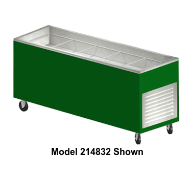 Duke Salad Bar 74"W x 24-1/2"D x 36"H Stainless Steel Top Brass Drain Paint Grip Steel Body With Removable Grille On End