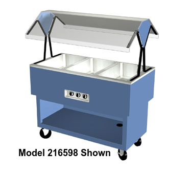 Duke EconoMate™ Portable Hot Food Buffet 58.38"W x 33.38"H x 22.5"D Stainless Steel Acrylic Plastic With 5"Casters