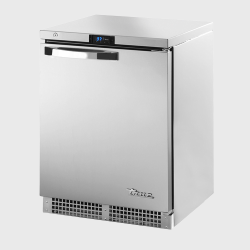 Spec Series Undercounter Refrigerator 24"Width (1) Solid Hinged Door & (2) Shelves with Stainless Steel Exterior