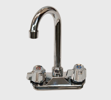 Klingers Wall Mount Faucet 4" Center With Swivel Gooseneck Spout