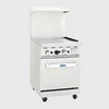 Atosa Stainless LP Gas Range With One Oven Griddle Top 24