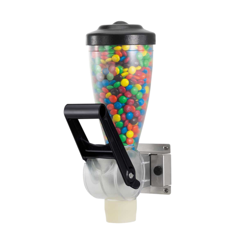 Server Dry Product Single Dispenser 1.06 Quart Capacity 13.56"H x 4.7"W x 6.31"D Clear Silicone Fitting Stainless Steel With Portion Control