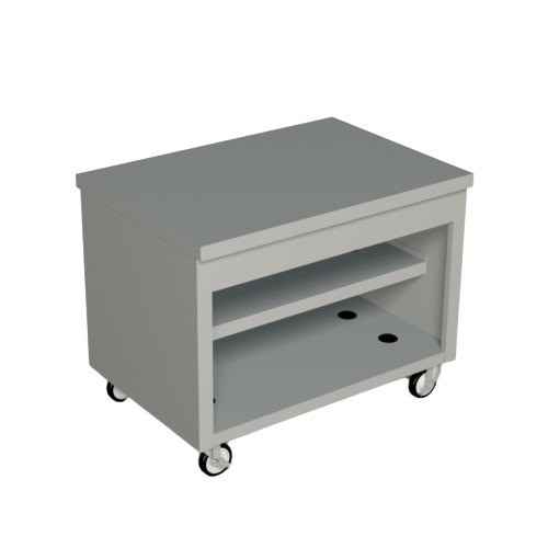 Duke Thurmaduke™ Mobile Counter Unit 46"W x 32"L x 36"H Stainless Steel With Poly Swivel Casters & Brakes