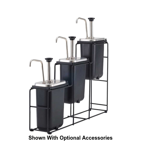 Server WireWise Tiered Pump Station Three 3.5 Quart Capacity 26.5"H x 5.25"W x 23.75"D Black Stainless Steel With Wire Frame Design