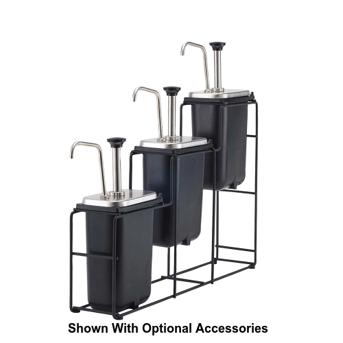 Server WireWise Tiered Pump Station Three 3.5 Quart Capacity 26.5"H x 5.25"W x 24"D Black Stainless Steel With Wire Frame Design