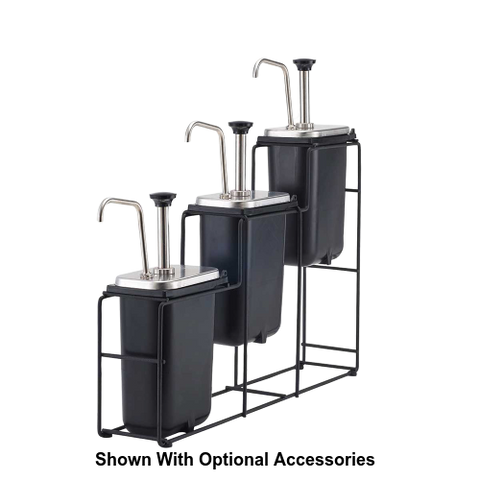 Server WireWise Tiered Pump Station Three 3.5 Quart Capacity 26.5"H x 5.25"W x 24"D Black Stainless Steel With Wire Frame Design
