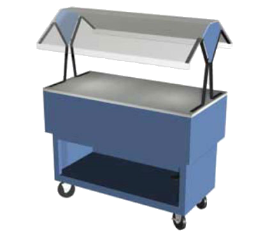 Duke Portable Buffet 44-3/8"W x 36.5"L x 33.38"H Blue Stainless Steel Acrylic Plastic With 5" Casters