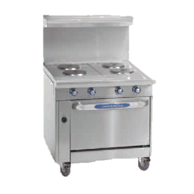 superior-equipment-supply - Imperial - Imperial Stainless Steel Six Round Elements Open Cabinet 36" Wide Heavy Duty Electric Range