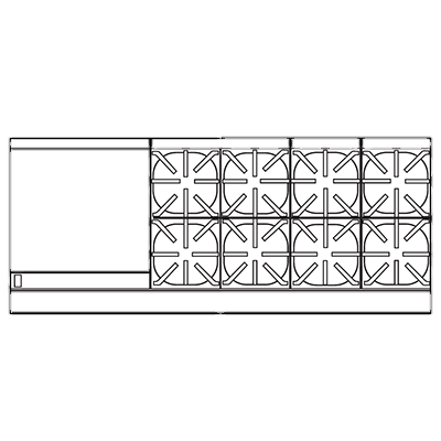 superior-equipment-supply - Imperial - Imperial Stainless Steel Eight Burner & Griddle Open Cabinet 72" Wide Gas Restaurant Range
