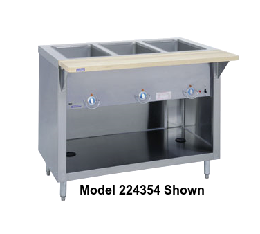 Duke Thurmaduke™ Steamtable 74"W x 36"H x 25.5"D Stainless Steel Body Copper Manifolds Brass Valve With Adjustable Legs