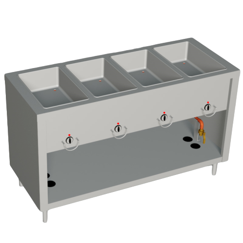 Duke AeroServ™ Hot Food Unit 60"W x 36"H x 24.5"D Stainless Steel Copper With Adjustable Feet