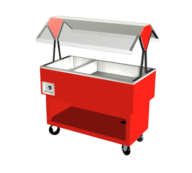 Duke EconoMate™ Hot/Cold Portable Buffet 44.38"W x 33.38"H x 22.5"D Stainless Steel Top Steel Base Acrylic Canopy With Casters
