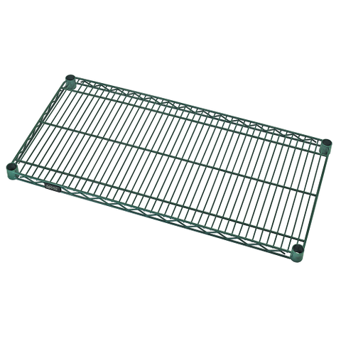 Quantum FoodService Wire Shelving 36"W x 12"D Green Epoxy Finish