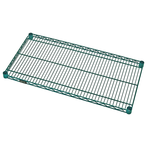 Quantum FoodService Wire Shelving 48"W x 12"D Green Epoxy Finish