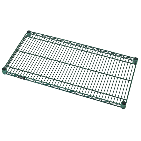 Quantum FoodService Wire Shelving 72"W x 12"D Green Epoxy Finish