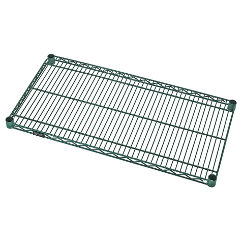 Quantum FoodService Wire Shelving 24"W x 14"D Green Epoxy Finish