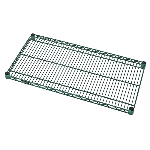 Quantum FoodService Wire Shelving 42"W x 14"D Green Epoxy Finish