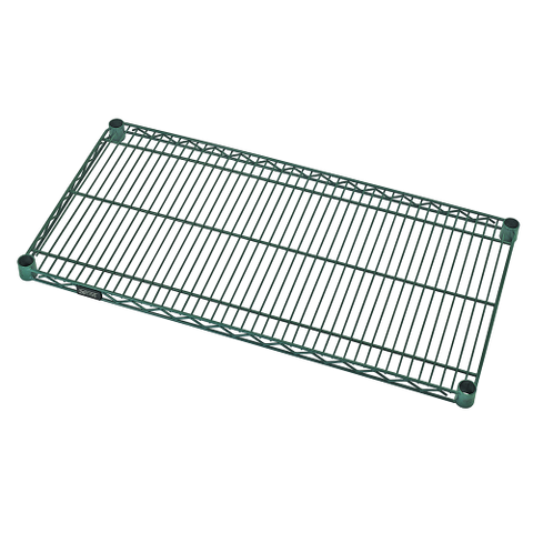 Quantum FoodService Wire Shelving 42"W x 14"D Green Epoxy Finish