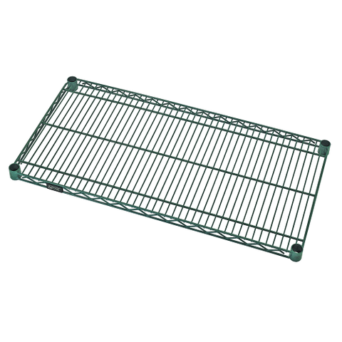 Quantum FoodService Wire Shelving 60"W x 14"D Green Epoxy Finish