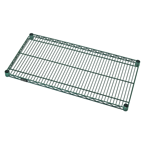 Quantum FoodService Wire Shelving 72"W x 14"D Green Epoxy Finish