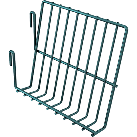 Quantum FoodService Wire Shelving Book Holder 8-3/4"W Green Epoxy Finish