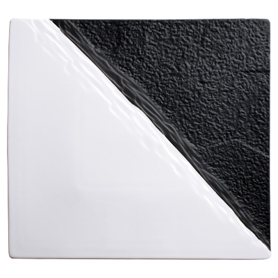 Platter Black & White Porcelain 11" - 2 Platters/Pack