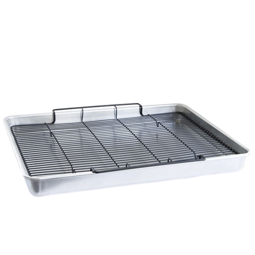 Nordic Ware Extra Large Oven Crisp Baking 21" x 15" x 2" Sliver Aluminum with Carbon Steel Rack
