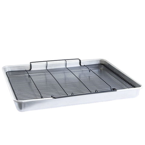 Nordic Ware Extra Large Oven Crisp Baking 21" x 15" x 2" Sliver Aluminum with Carbon Steel Rack