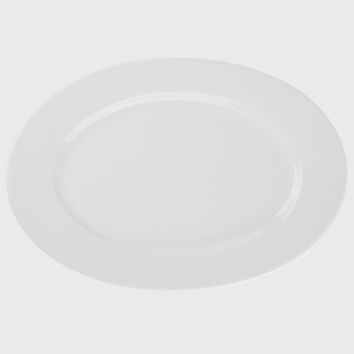 World Tableware Rolled Edge Platter Bright White 15.5" - 6/Case