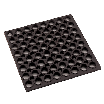 Floor Mat Black Anti-Fatigue Rubber Straight Edges 3' x 5' x 3/4" Thick