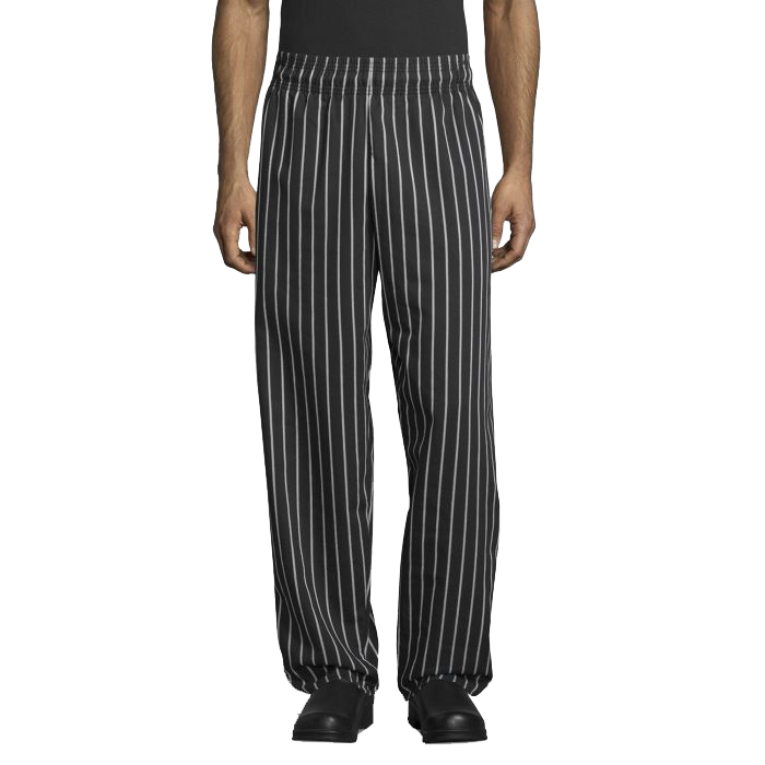 Uncommon Threads Chef Pants Large Chalkstripe Pattern Unisex 65/35 Yarn-Dyed Poly/Cotton Twill