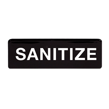 Information Sign "SANITIZE" Black & White 9" x 3"H