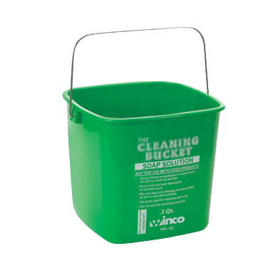 Cleaning Bucket for Soap Solution Green Polypropylene 3 qt.