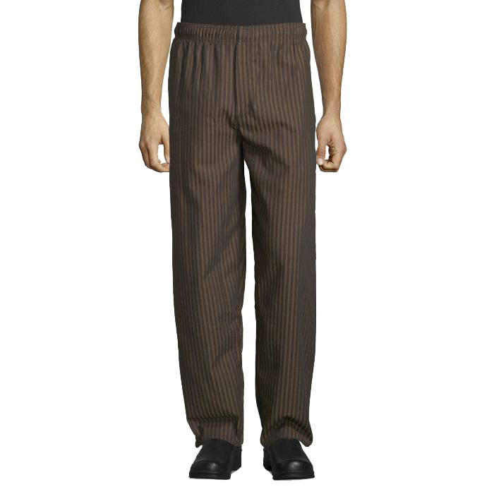 Uncommon Threads Chef Pants XS Black/Copper Pattern Unisex 65/35 Yarn Dyed Poly/Cotton Twill