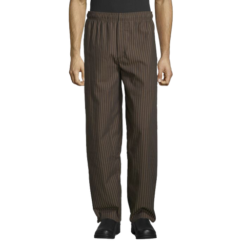 Uncommon Threads Chef Pants XS Black/Copper Pattern Unisex 65/35 Yarn Dyed Poly/Cotton Twill