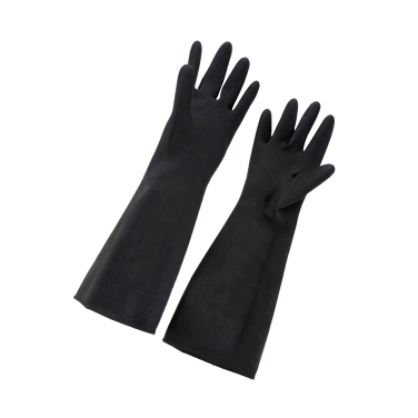 Gloves Black Natural Latex Large