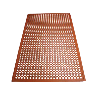 Floor Mat Red Anti-Fatigue Rubber Beveled Edges 3' x 5' x 1/2" Thick