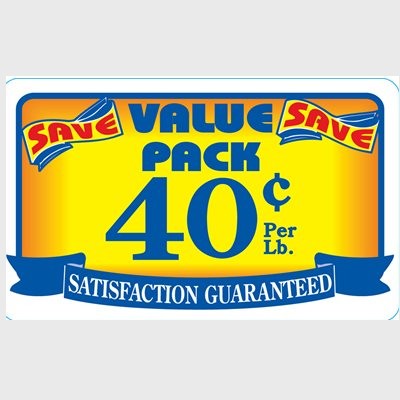 Value Pack Label Save 40¢ Per lb - 500/Roll