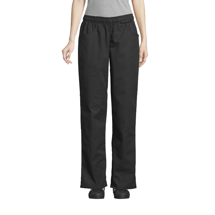 Uncommon Threads Women's Chef Pants Large Black 65/35 Poly/Cotton Twill
