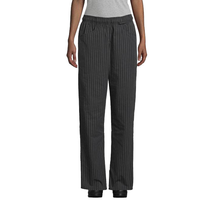 Uncommon Threads Womens Chef Pants XS Pinstripe Pattern 65/35 Poly/Cotton Twill