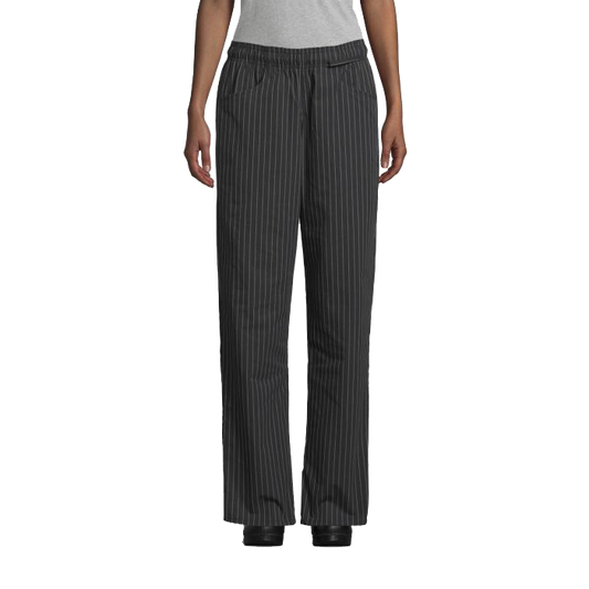 Uncommon Threads Womens Chef Pants Medium Pinstripe Pattern 65/35 Poly/Cotton Twill