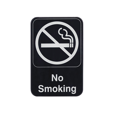 Information Sign with Symbol "No Smoking" Black & White 6" x 9"H